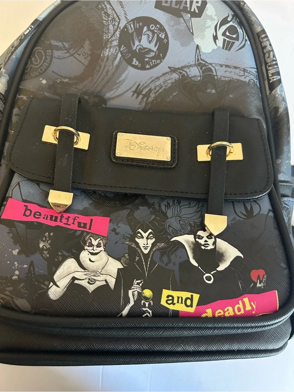 NWT Disney Villains Gray and Black Mini Backpack